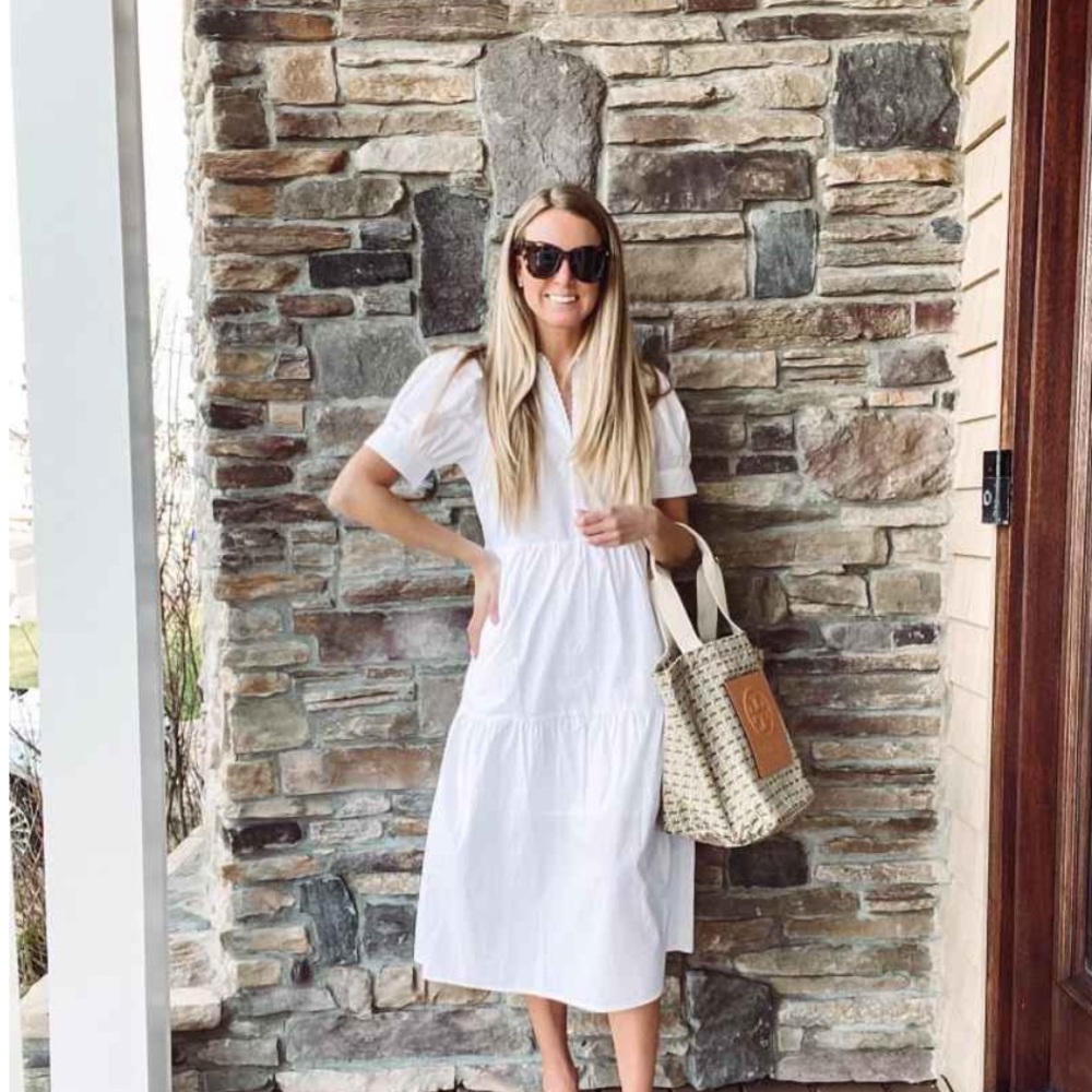 Women's Puff Short Sleeve Lace Dress - Who What Wear™ XL White New With Tags 20 - Picture 9 of 9